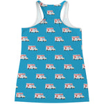 Ambulance Paramedic Car Pattern Print Women's Racerback Tank Top