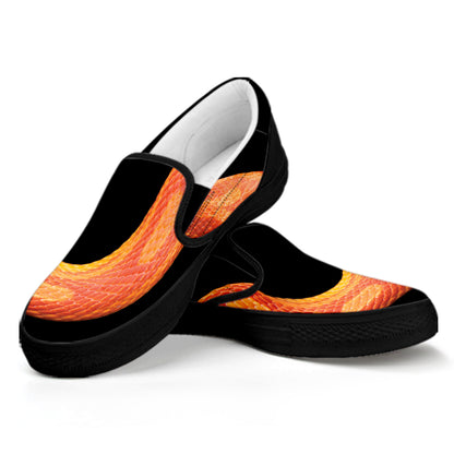 Amel Motley Corn Snake Print Black Slip On Shoes