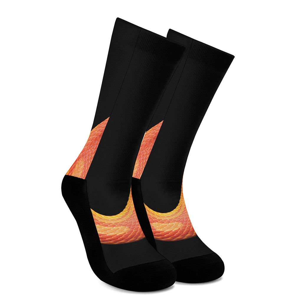 Amel Motley Corn Snake Print Crew Socks