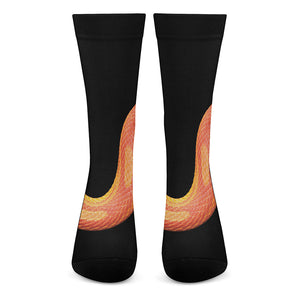 Amel Motley Corn Snake Print Crew Socks