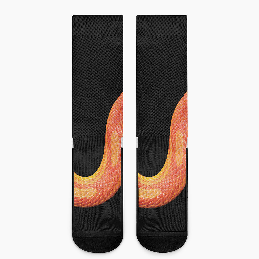 Amel Motley Corn Snake Print Crew Socks