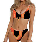 Amel Motley Corn Snake Print Front Bow Tie Bikini