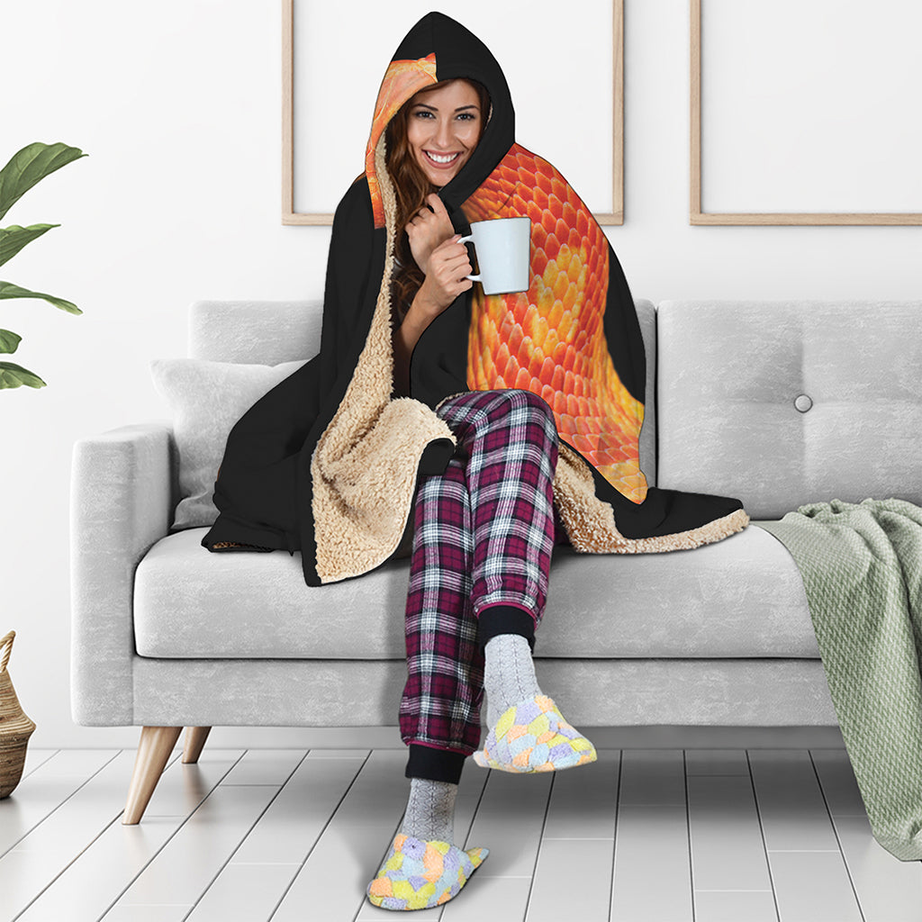 Amel Motley Corn Snake Print Hooded Blanket
