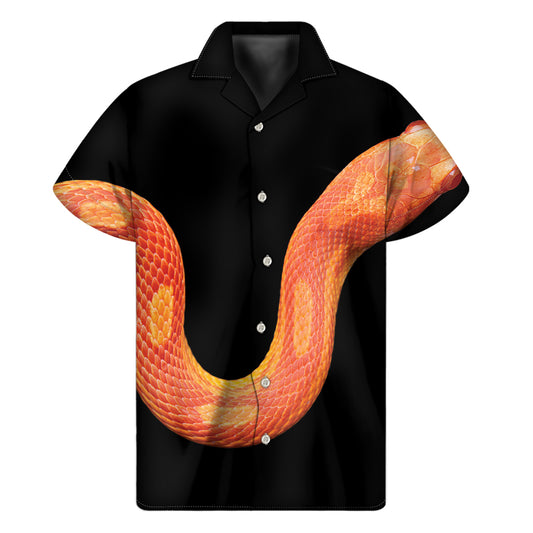 Amel Motley Corn Snake Print Men's Short Sleeve Shirt