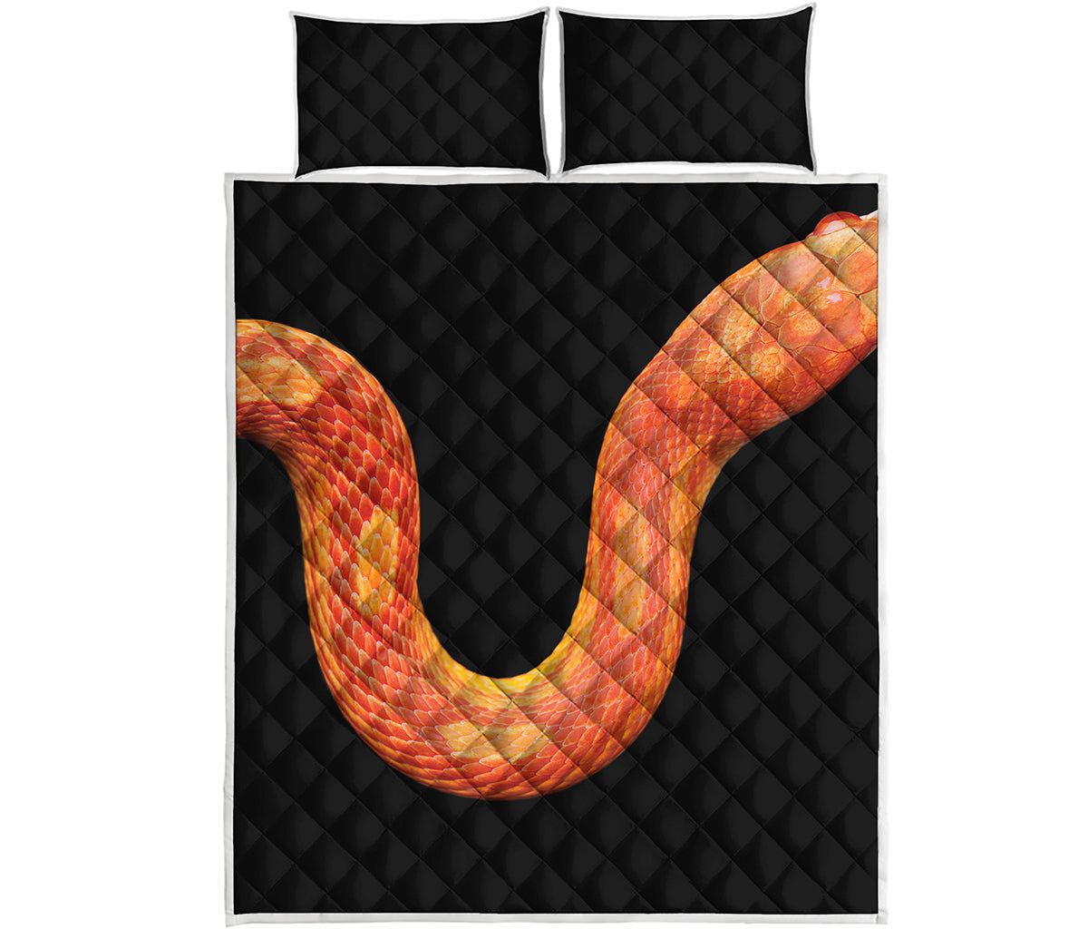 Amel Motley Corn Snake Print Quilt Bed Set