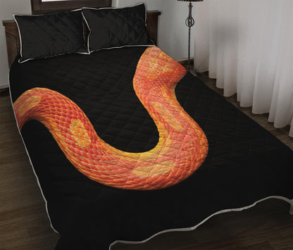Amel Motley Corn Snake Print Quilt Bed Set