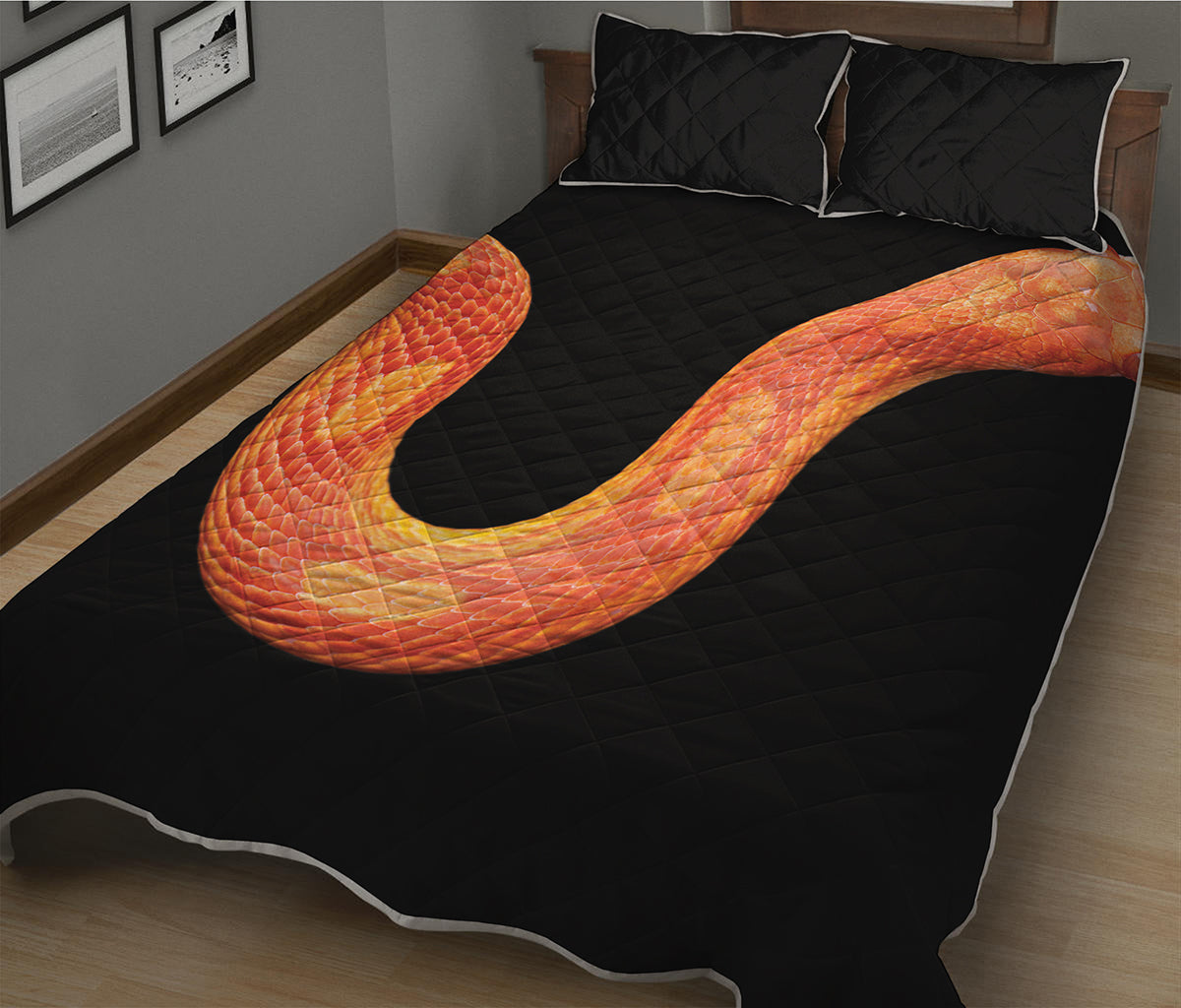 Amel Motley Corn Snake Print Quilt Bed Set