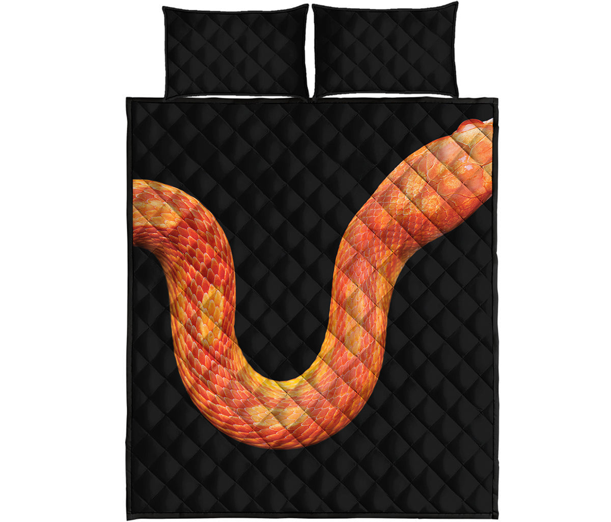 Amel Motley Corn Snake Print Quilt Bed Set