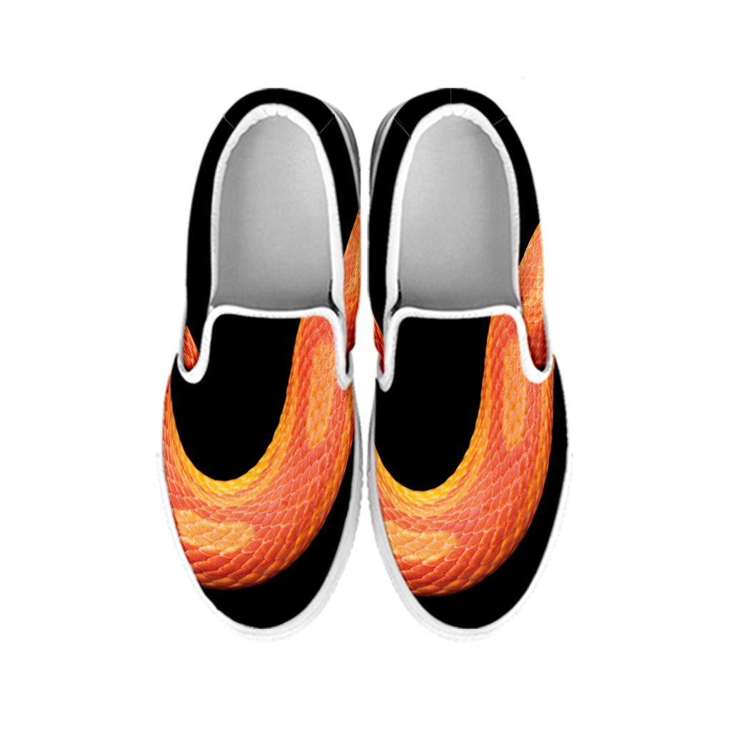 Amel Motley Corn Snake Print White Slip On Shoes