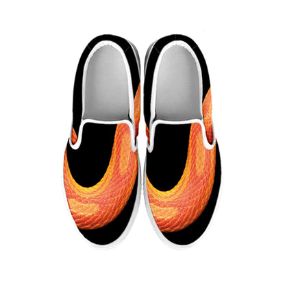 Amel Motley Corn Snake Print White Slip On Shoes