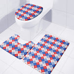 American Argyle Pattern Print 3 Piece Bath Mat Set