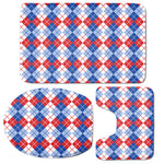 American Argyle Pattern Print 3 Piece Bath Mat Set