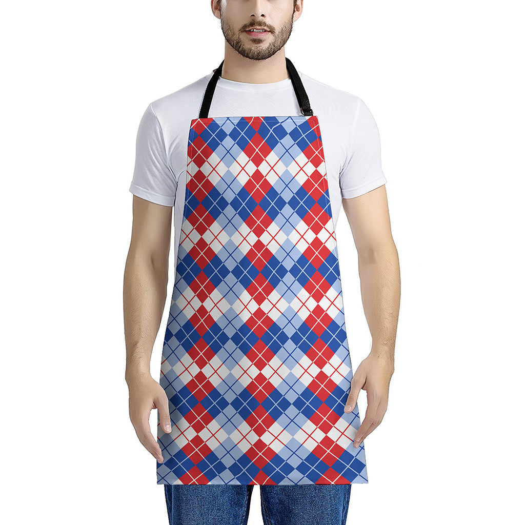 American Argyle Pattern Print Apron