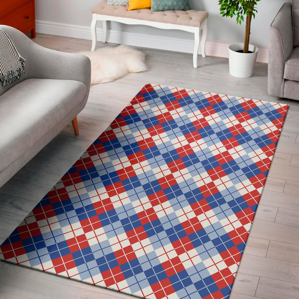 American Argyle Pattern Print Area Rug