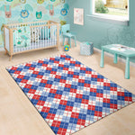 American Argyle Pattern Print Area Rug