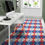 American Argyle Pattern Print Area Rug