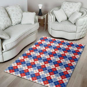 American Argyle Pattern Print Area Rug