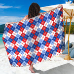 American Argyle Pattern Print Beach Sarong Wrap