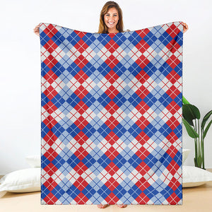 American Argyle Pattern Print Blanket