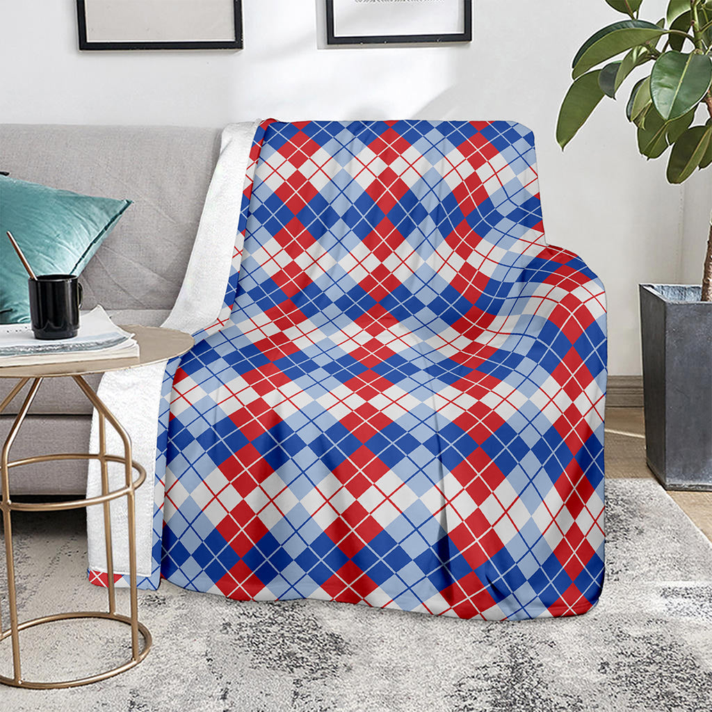 American Argyle Pattern Print Blanket