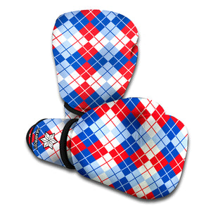 American Argyle Pattern Print Boxing Gloves