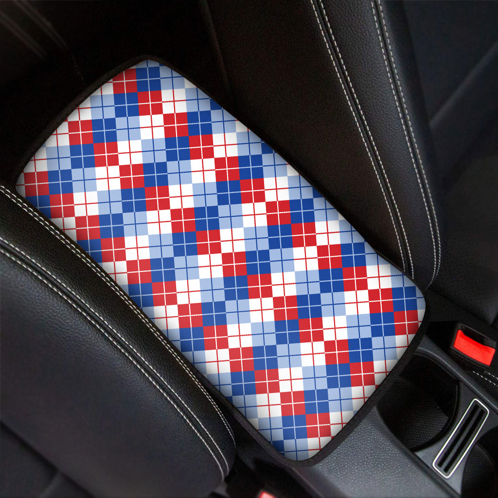 American Argyle Pattern Print Car Center Console Cover