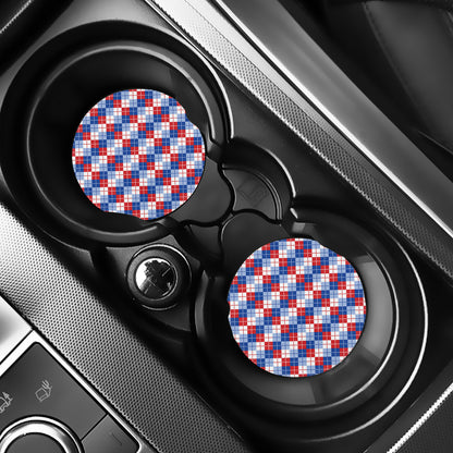 American Argyle Pattern Print Car Coasters