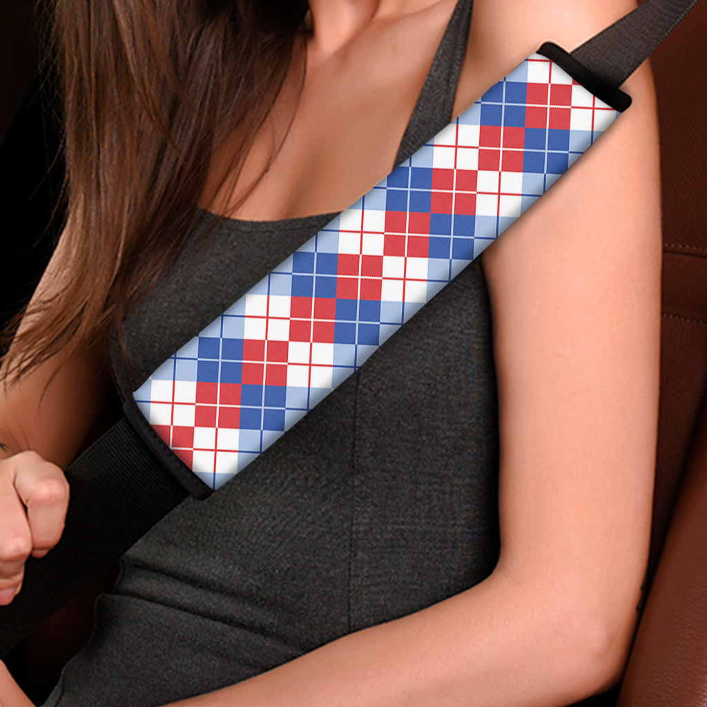 American Argyle Pattern Print Car Seat Belt Covers