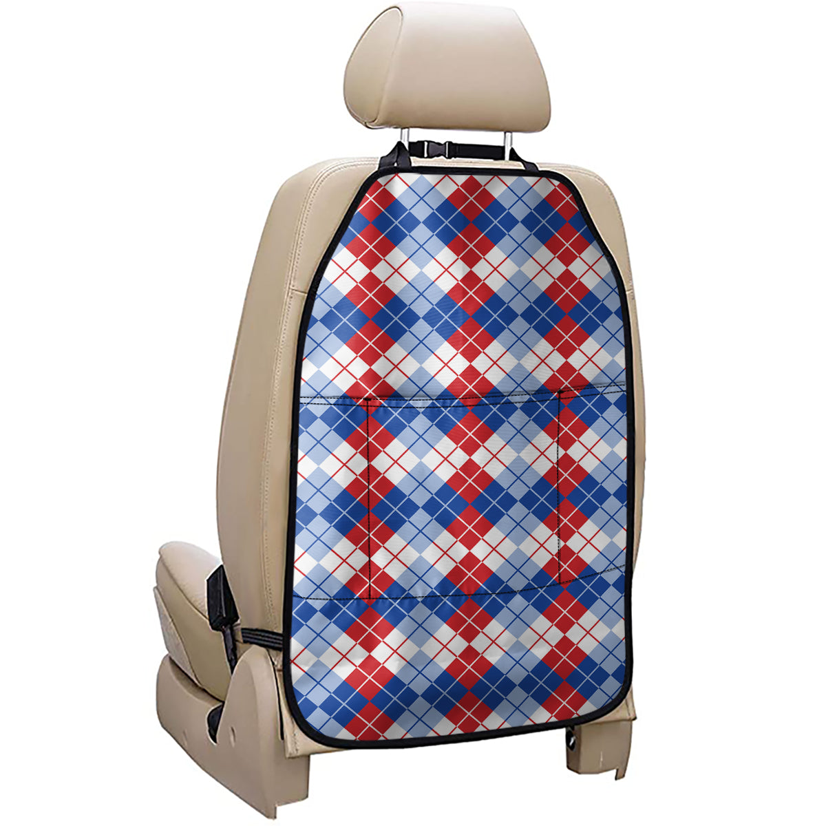 American Argyle Pattern Print Car Seat Organizers