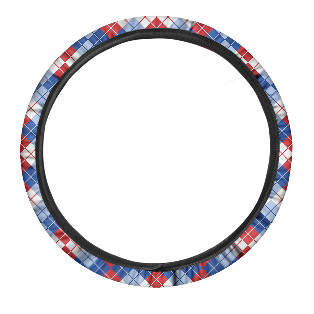 American Argyle Pattern Print Car Steering Wheel Cover