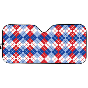 American Argyle Pattern Print Car Sun Shade