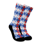 American Argyle Pattern Print Crew Socks