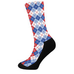 American Argyle Pattern Print Crew Socks