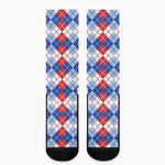 American Argyle Pattern Print Crew Socks