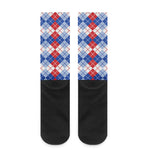 American Argyle Pattern Print Crew Socks