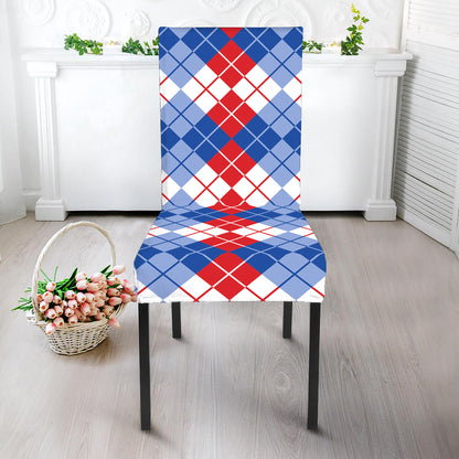 American Argyle Pattern Print Dining Chair Slipcover
