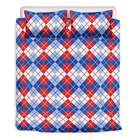 American Argyle Pattern Print Duvet Cover Bedding Set