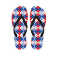 American Argyle Pattern Print Flip Flops