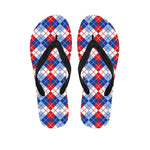 American Argyle Pattern Print Flip Flops