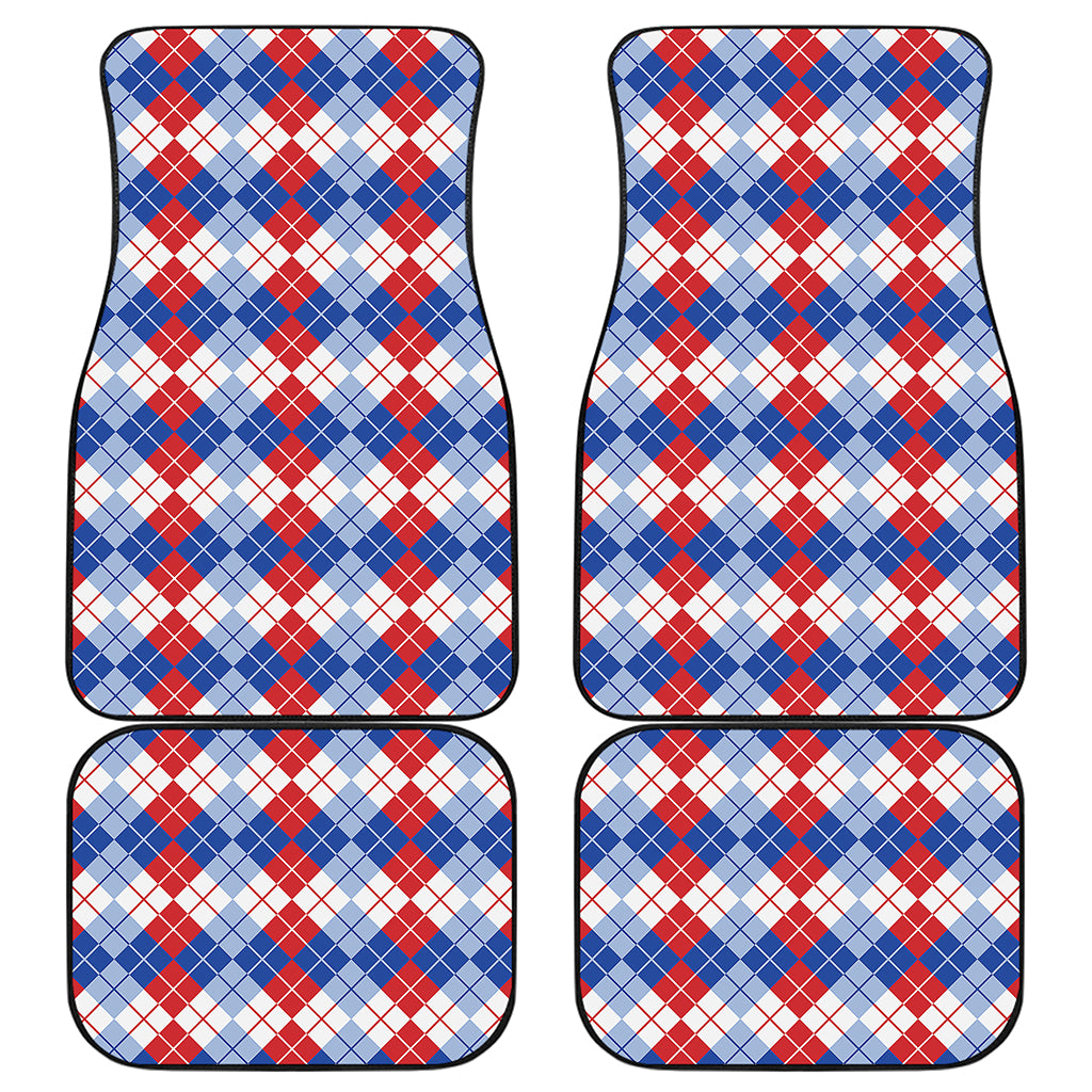 American Argyle Pattern Print Front and Back Car Floor Mats