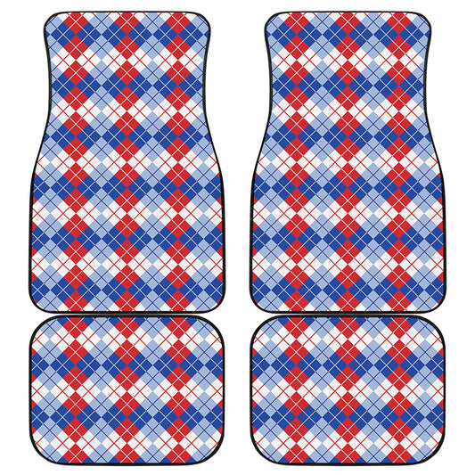 American Argyle Pattern Print Front and Back Car Floor Mats