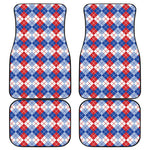 American Argyle Pattern Print Front and Back Car Floor Mats