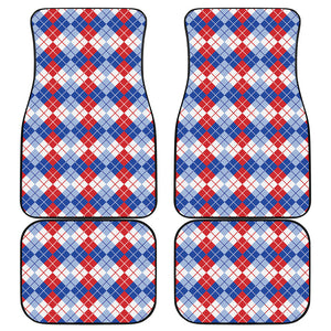 American Argyle Pattern Print Front and Back Car Floor Mats