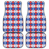 American Argyle Pattern Print Front and Back Car Floor Mats