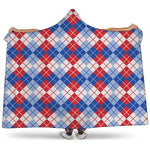 American Argyle Pattern Print Hooded Blanket