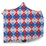 American Argyle Pattern Print Hooded Blanket