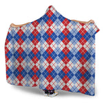 American Argyle Pattern Print Hooded Blanket
