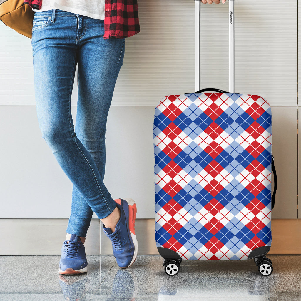 American Argyle Pattern Print Luggage Cover