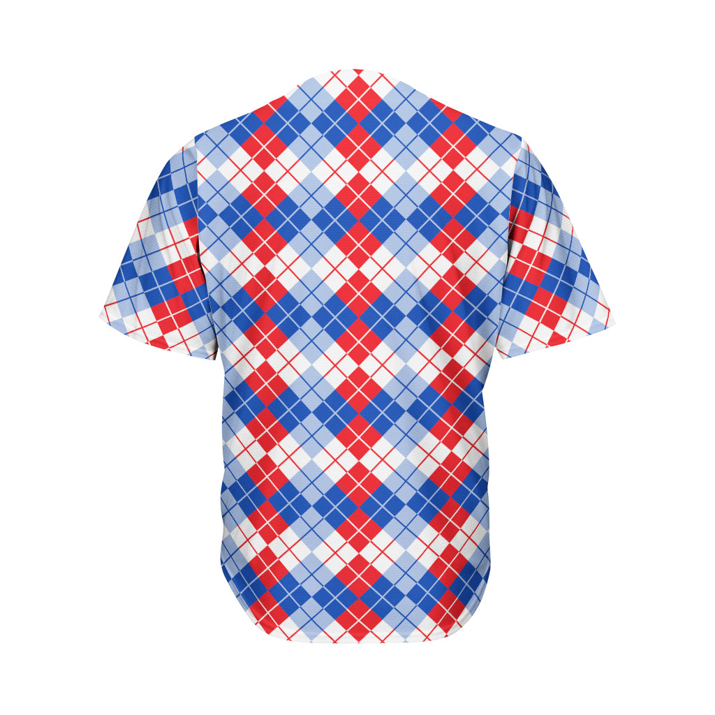 American Argyle Pattern Print Men's Baseball Jersey