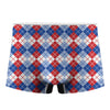 American Argyle Pattern Print Men's Boxer Briefs